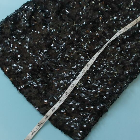 Vintage 80s Lillie Rubin Black Sequin Sleaze Goth Sheath Dress Size Large - Picture 7 of 8